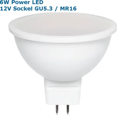 Produktbild von Heller LED Strahler / Leuchtmittel 12V AC / DC GU5,3 / MR16 6W = 430 (450) Lumen 120° sehr hell