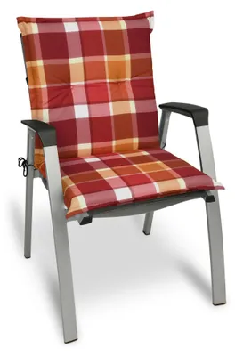 Produktbild von Beautissu Sunny RO Niedriglehner für Gartenstuhl 100x50 cm in Rot Kariert