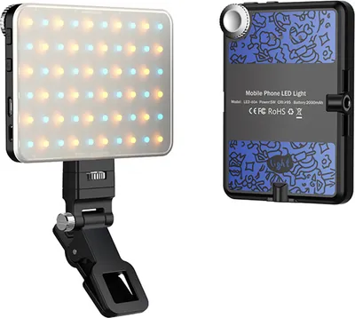Produktbild von 5-W-Fotolampe, zweifarbiges LED-Licht, Taschen-Vlog-Licht, 2500 KšC9000 K Farbtemperatur, dimmbar, mit 60 LED-Perlen, 1/4-Zoll-Gewindeloecher, 2000 mAh-Akku, integriert fuer Live-Streaming, Heimstudio, kommerzielle Fotografie