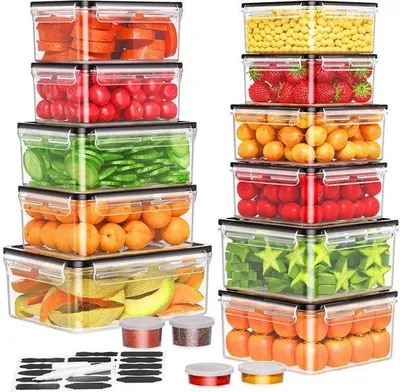 Zdjęcie produktu dla Zestaw szczelnych pojemników na żywność bez BPA, 30-częściowy zestaw do przechowywania (15 pojemników + 15 pokrywek), zestaw pojemników kuchennych, bez BPA, pojemniki do przygotowywania posiłków