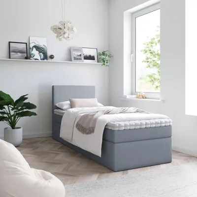 Produktbild von Bett Boxspringbett TOP MINI OHNE TOPPER , Bettkästen - Einzelbett, Stauraum, Schlafzimmer,Polsterbett (80x200, Grau - ITAKA 50)
