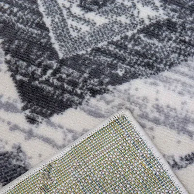 Produktbild von Wohnzimmer Kurzflor Geometrisches Muster Skandi Boho Modern Style Beige, Maße:80x150 cm