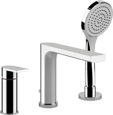 Produktbild von GESSI Via Manzoni 3-Loch Wannenrandarmatur mit Brause mit integriertem Umsteller im Auslauf