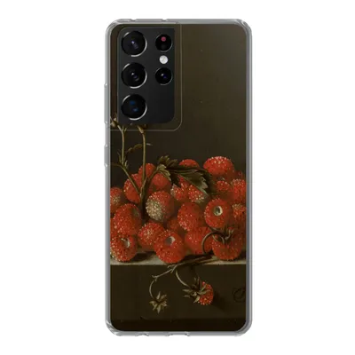 Produktbild von MuchoWow® Handyhülle Schutzhülle Hülle für Samsung Galaxy S21 Ultra Stilleben mit Walderdbeeren - Gemälde von Adriaen Coorte Silikon Softcase Handy Hülle - Mobiltelefon