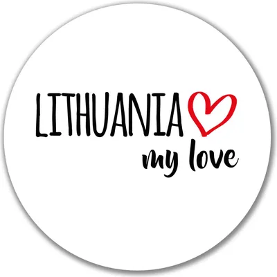 Produktbild von Huuraa Aufkleber Lithuania my love 10cm rund Sticker Geschenkidee