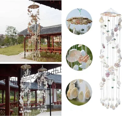 Produktbild von Handgemachte Windgong zum Aufhängen für drinnen und draußen - bunte Spiral-Windgong 90 cm Aufhänghöhe
