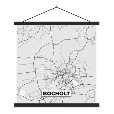Produktbild von MuchoWow® Textilposter Bocholt - Karte - Stadtplan - Deutschland 90x90 cm mit schwarzem Rahmen - Magnetisches
