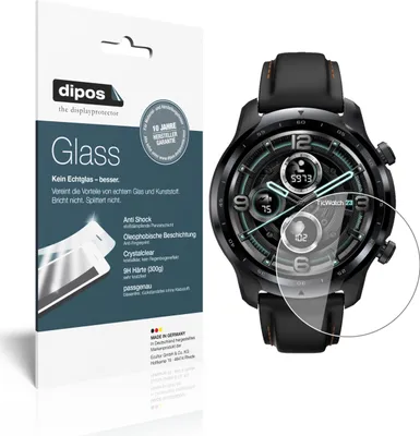 Produktbild von 2x Schutzfolie für Mobvoi TicWatch Pro 3 (47mm) - Anti-Shock 9H Folie dipos Glass Kunststoffglas