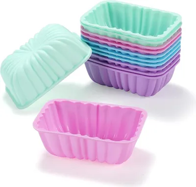Image de Moule à mini-muffins en silicone Set de 12 pièces en 4 couleurs résistant à la chaleur & adapté au contact alimentaire