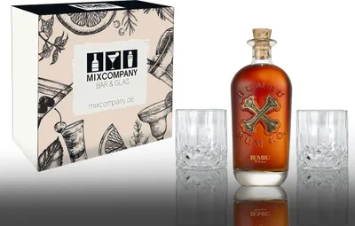Produktbild von Bumbu Geschenkset Rum Original 0,7L (40% Vol) + 2 Tumbler Kristalloptik Spirituose aus 100 % Rum- [Enthält Sulfite]