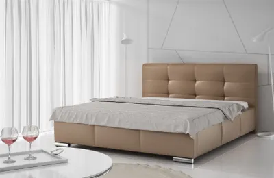 Produktbild von Polsterbett Doppelbett TAYLOR Komplettset Kunstleder Cappu.. 160x200cm