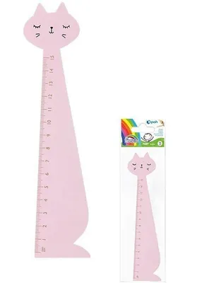 Produktbild von Fiorello Holzlineal - 15 cm GR-F87KR Rosa Katze 130-1882