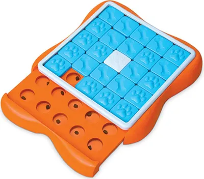 Produktbild von Nina Ottosson Challenge Slider orange/blau 37 cm - Hunde Puzzle Intelligenz Spielzeug