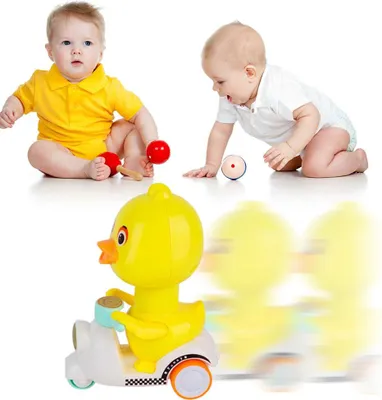 Zdjęcie produktu dla Kids Chain Up Cartoon Inertia Motor Tricycle Pressing Small Yellow Duck Zabawka