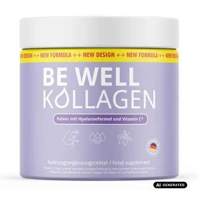 Produktbild von Be Well Kollagen Pulver | Schönheit beginnt von innen | natürliche Zutaten | 300g, KI-generiertes Bild