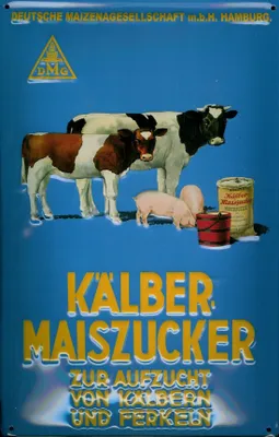 Produktbild von Blechschild Kälber Maiszucker Tiefutter Kuh Schwein Kalb Schild Nostalgieschild