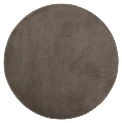 Produktbild von GÖZZE RIO Premium Badteppich in runder Form rutschhemmender saugfähiger Mikrofaser-Badvorleger Taupe Ø 110 cm