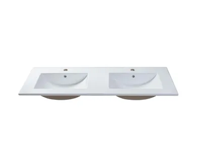 Produktbild von Rechteckiges Waschbecken aus weißer Keramik - 122 x 46,5 cm - MOTIAC
