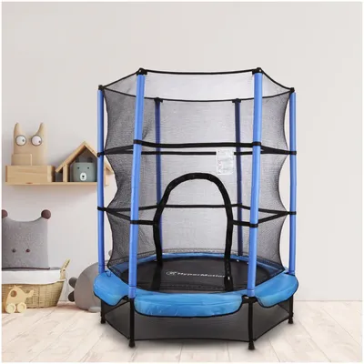 Zdjęcie produktu dla Trampolina 140cm z siatką ochronną - dla dzieci 3-6 lat - do domu i ogrodu