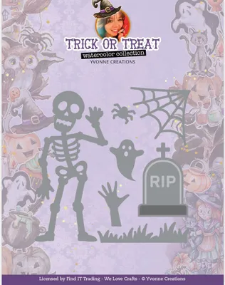 Produktbild von Stanzschablone - Yvonne Creations - Trick or Treat - Happy Skelett