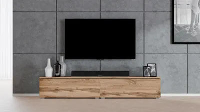 Produktbild von AX LIVING TV Schrank Designer Lowboard Eiche Wotan Loriano 2x100 cm