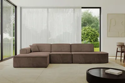 Produktbild von ALTDECOR Ecksofa in L-Form IREA-L2-v3 327x165x77 cm Braun Corner Sofa Eckcouch Couch Wohnlandschaft Cauchsofa