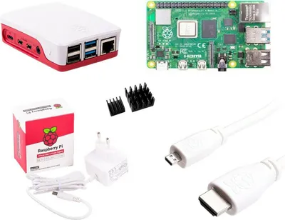 Produktbild von Raspberry Pi 4 Computer Modell B, 4GB RAM Light Starter Kit, weiß