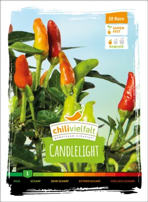 Produktbild von Chili Candlelight | Chilisamen von Chilivielfalt, Einzelartikel / komplette VE:Einzelartikel