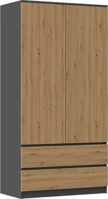 Produktbild von Topeshop SZAFA MALWA AN/AR K, Garderobe, 5 Regale, 2 Tür(en), Eiche, Partikelbord, Acrylnitril-Butadien-Styrol (ABS)