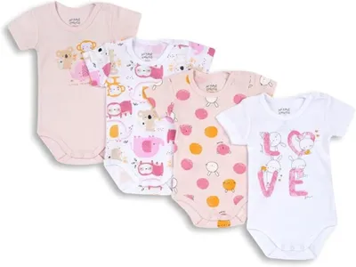 Productafbeelding van Chicco Baby - Set van 4 korte mouw body's voor meisjes