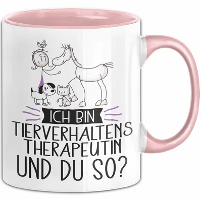 Produktbild von Tierverhaltenstherapeutin Tasse Geschenk Ich Bin Tierverhaltenstherapeutin Und Du So Geschenkidee Lustiger Spruch Becher (Rosa)