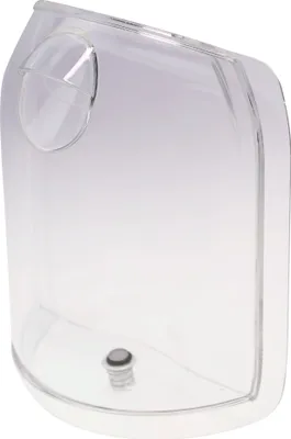 A clear plastic water tank.