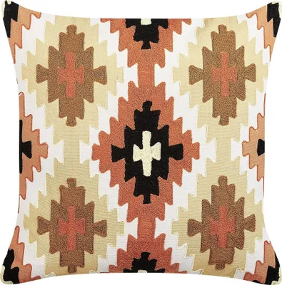 Produktbild von BELIANI Dekokissen Mehrfarbig Baumwolle und Wolle Stoffbezug mit Polyester-Füllung 50x50 cm Bestickt Ethno Boho Deko Wohn- u. Schlafzimmer Flur