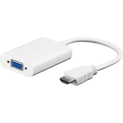 Immagine prodotto di Adattatore HDMI > VGA, + 3,5 mm stereo (bianco, nichelato)