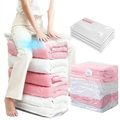 Imagen del producto de Bolsas de almacenamiento al vacío, extra grandes, paquete de 4 unidades, 80x100x38 cm, para ropa de cama