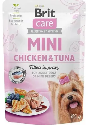 Produktbild von Brit Care Mini Hähnchen Thunfischfilets in Soße 85g