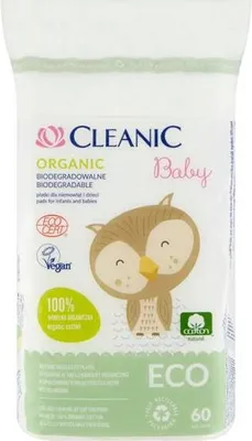 Obrázok produktu pre Cleanic kozmetické vankúšiky bavlnené vankúšiky detské kozmetické vankúšiky 60 balenie organické