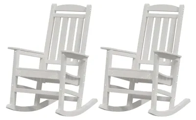 Produktbild von Garten Schaukelstühle 2 Stück Weiß 70x92x107,5 cm HDPE
