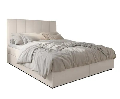 Image de AX LIVING Lit avec rangement Merea lit double lit beige 160x200 cm