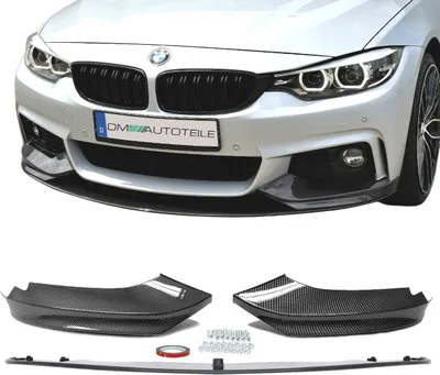Zdjęcie produktu dla Przód samochodu, spojler sportowy, wykonany z karbonu, z połyskiem, pasujący do modeli BMW serii 4 (F32, F33, F36) wyposażonych w pakiet M