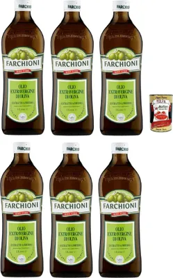 Produktbild von Farchioni Extra vergine di oliva Classico, Extra Natives nativ Olive Olivenöl 6x 1Lt, olio vergine oliva 1lt + Italian Gourmet polpa 400g
