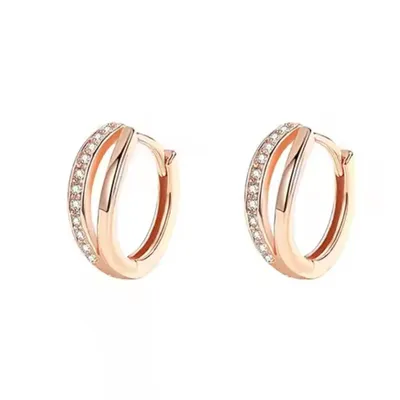 Produktbild von Ohrschmuck Ohrringe Damenohrringe Creole Zirkonia Farbe Roségold