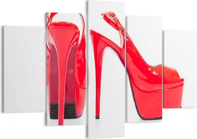 Produktbild von Bild auf Leinwand - Leinwandbild - Ferse Schuhe Frauen Mode - 150x100cm - Wand Bild - Wanddeko - Leinwanddruck - Bilder - Kunstdruck - Wanddekoration - Leinwand bilder - Wandkunst - EA150x100-2401