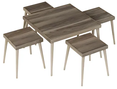 Productafbeelding van Wohnzimmer-Set aus Holz in Braun modern elegant