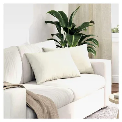 Produktbild von Sofakissen 2 Stück Creme 60 x 40 cm Cordstoff