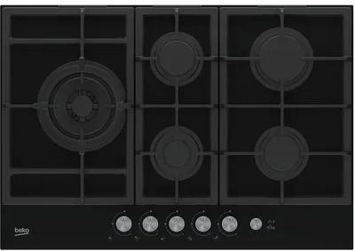 Produktbild von Beko HILL 75235 S, Schwarz, Integriert, 75 cm, Gaskochfeld, 5 Zone(n), 5 Zone(n)