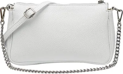 Image de Sac à bandoulière en cuir véritable, 23 x 13 cm, petit sac de soirée blanc