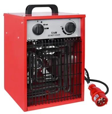Image de Radiateur électrique avec ventilateur - Puissance : 5 kW - Rouge