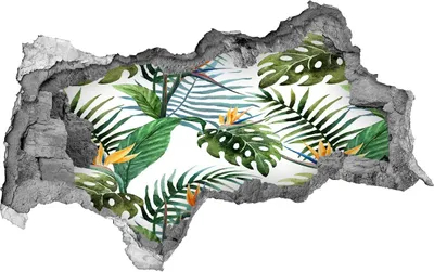 Produktbild von Selbstklebender Loch-3D-Aufkleber 95x73 cm tropische Blumen