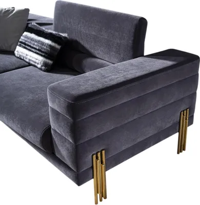 Produktbild von Luxus Sofagarnitur Sofa 3 Sitzer Sessel Stoff Modern Grau Modern Set